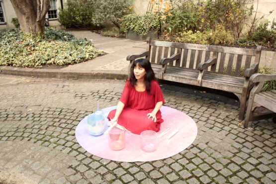Eva red dress crystal singing bowls